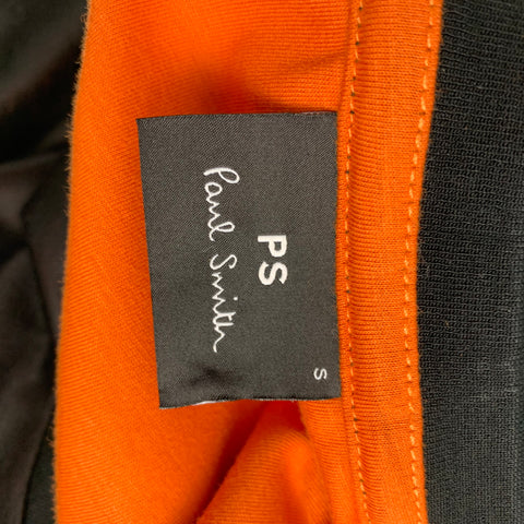 PS by PAUL SMITH Size S Black Orange Color Block Cotton Blend Jersey Pullover