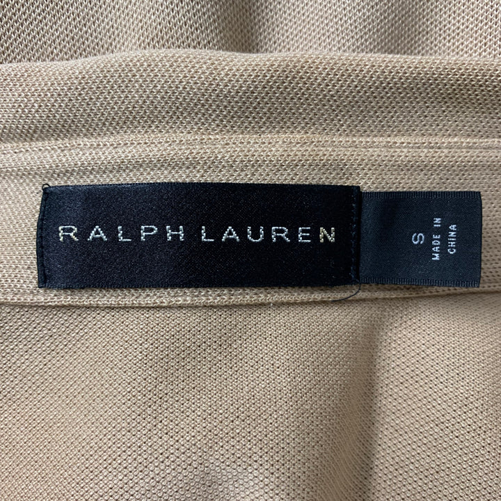 RALPH LAUREN Size S Beige Solid Cotton &  Elastane One pocket Polo