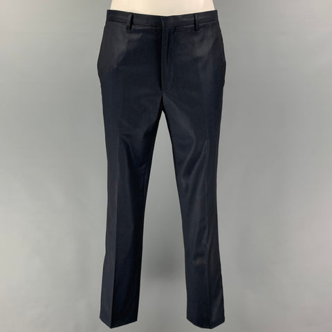 COLECCIÓN CALVIN KLEIN Talla 34 Traje de esmoquin con solapa de pico de lana negro azul marino