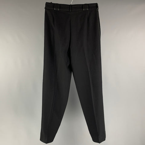 VINTAGE Taille 32 Pantalon de robe de smoking noir