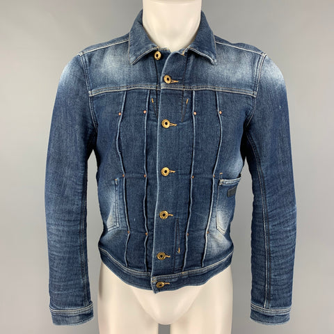 DIESEL Size M Indigo Wash Cotton Blend Trucker Jacket