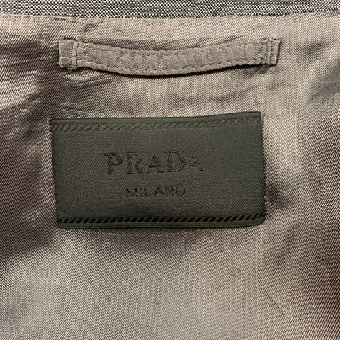 PRADA Taille 36 Veste Mohair / Laine à points contrastés gris foncé