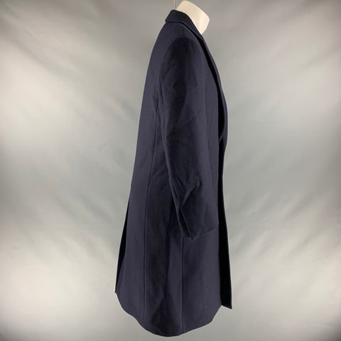 SYSTEM Taille 38 Manteau à revers cranté en laine mélangée unie marine