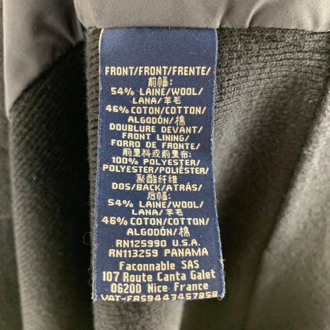 FACONNABLE Size L Black Wool / Cotton Zip Up Vest