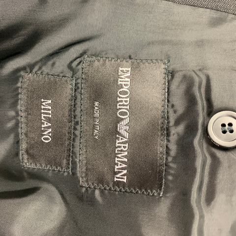 EMPORIO ARMANI Size 36 Charcoal Wool Peak Lapel Suit