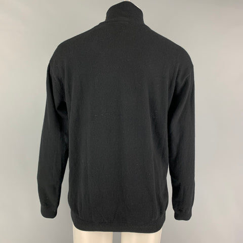ARMANI COLLEZIONI Size M Black Blue Cotton Cashmere Sweater