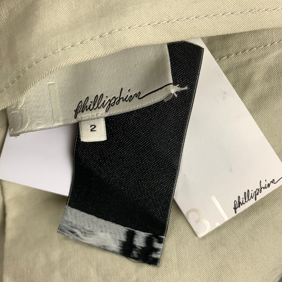 3.1 PHILLIP LIM Size M Gray & Beige Cotton Blend Oversized Reversible Jacket