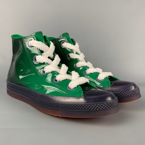 CONVERSE X J.W ANDERSON Size 10.5 Green & Navy White Color Block High Top Sneakers