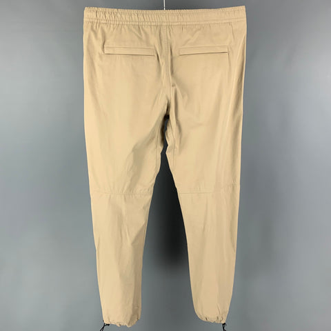 BOTTEGA VENETA Pre-Spring 2020 Size 34 Khaki Cotton Blend Elastic Waistband Casual Pants