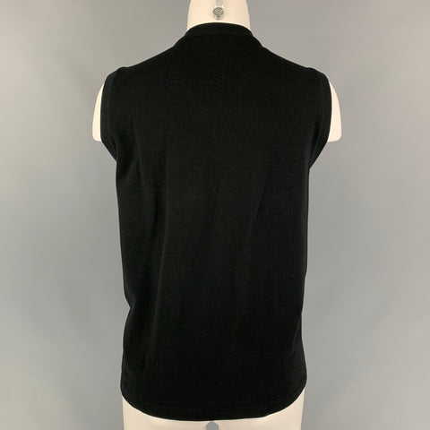 GIAMBATTISTA VALLI Size M Black Guipure Cotton / Silk Dress Top