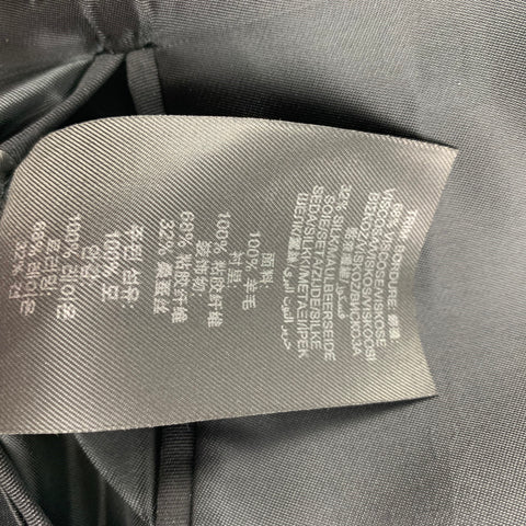 BURBERRY PRORSUM Size 40 Regular Black Virgin Wool Tuxedo Sport Coat