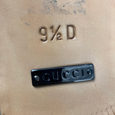 GUCCI Size 10 Black White Monogram Canvas Loafers