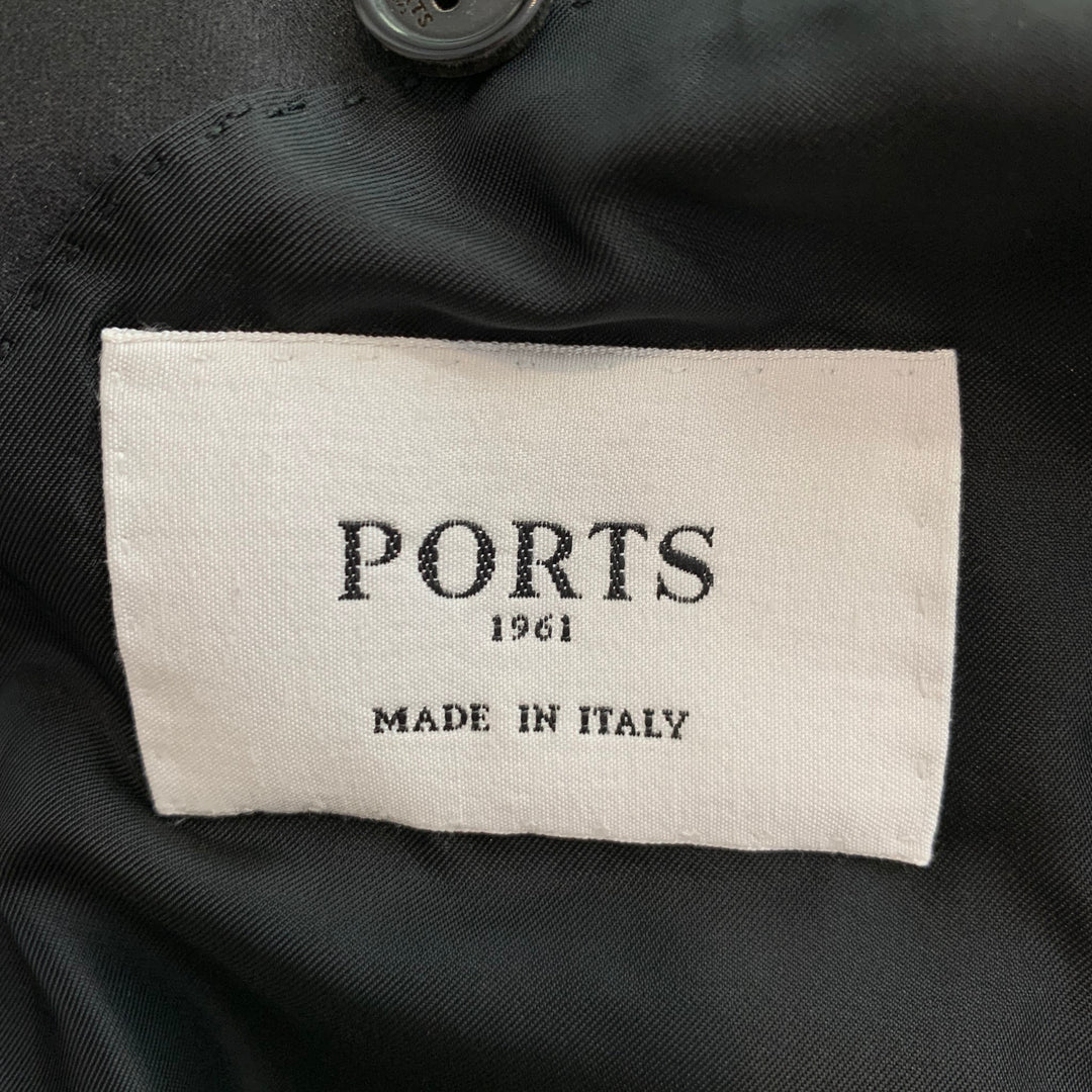 PORTS 1961 Taille 38 Manteau de sport à col châle en velours à carreaux noir et gris régulier