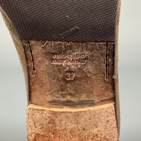 MARSELL Size 7 Brown Suede Distressed Flats