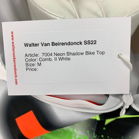 WALTER VAN BEIRENDONCK SS22 Size M White Graphic Nylon Jersey Bike Top