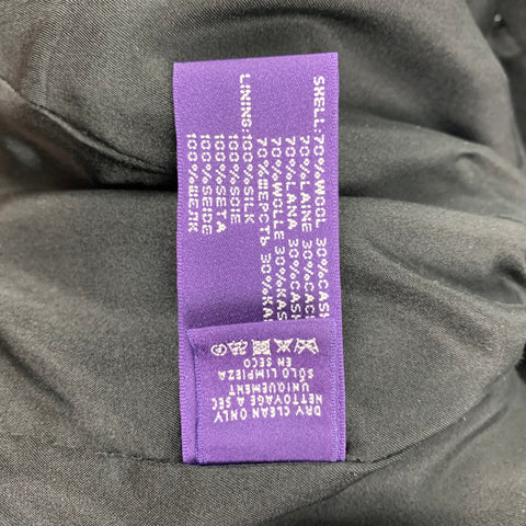 Colección RALPH LAUREN Talla 6 Chaqueta corta con cinturón de lana / cachemira negra