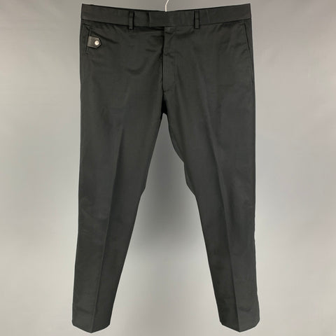 LOUIS VUITTON Size 36 Black Cotton Zip Fly Dress Pants