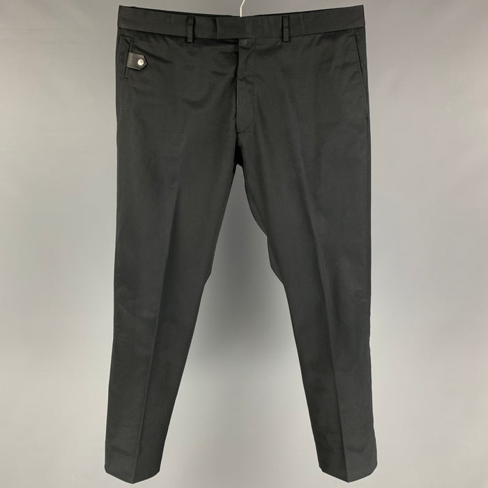 LOUIS VUITTON Size 36 Black Cotton Zip Fly Dress Pants