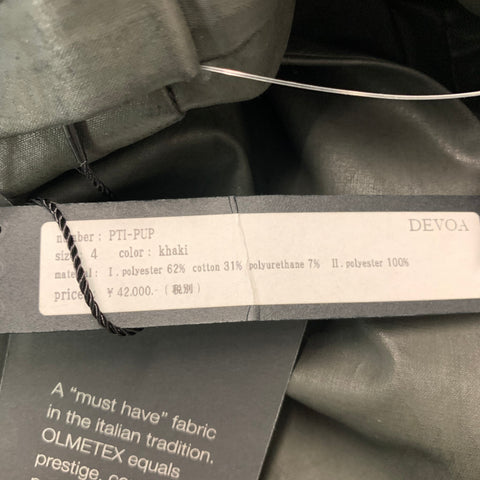 DEVOA Talla L Pantalones casuales asimétricos de mezcla de poliéster sólido verde oliva