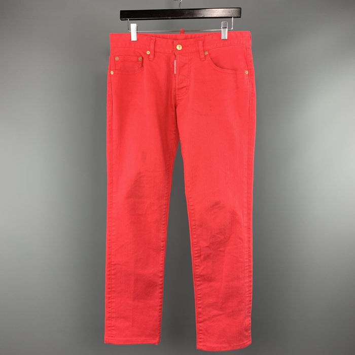 DSQUARED2 Size 32 Salmon Denim Button Fly Jeans