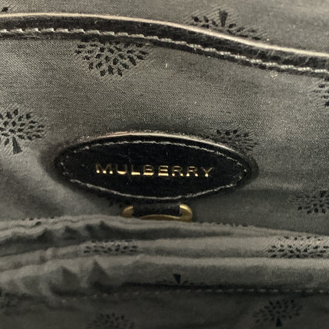 MULBERRY Solid Black Leather Briefcase Bag