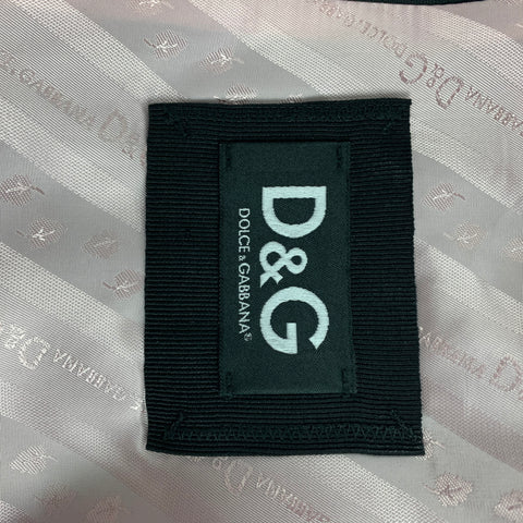 D&G by DOLCE & GABBANA Size 40 Black & Pink Polyester / Silk Shawl Collar Sport Coat