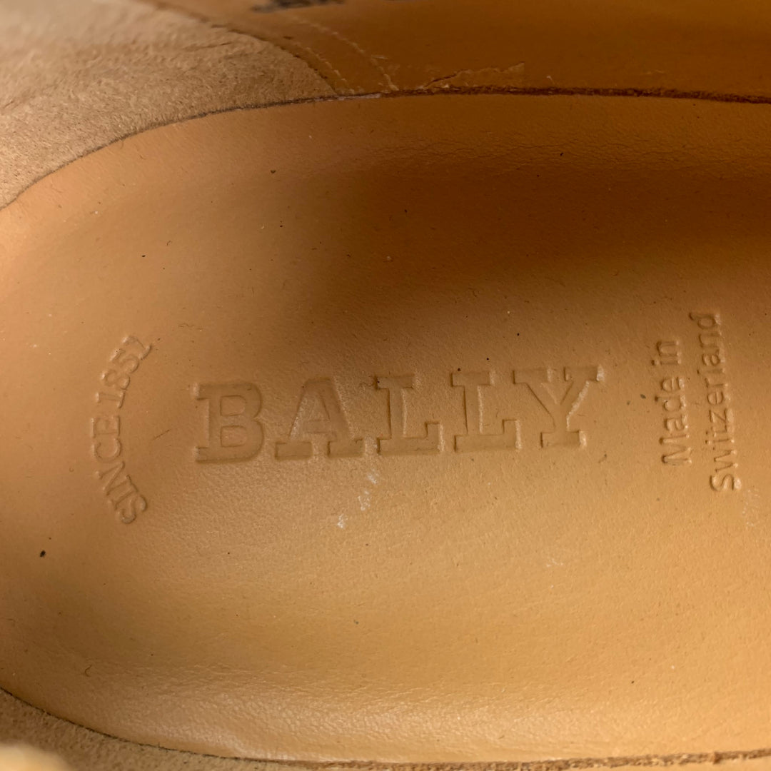 BALLY Size 9.5 Black Leather Cap Toe Lace Up Shoes