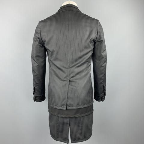 COMME des GARCONS HOMME PLUS Size S Black Mixed Fabrics Wool Blend Coat