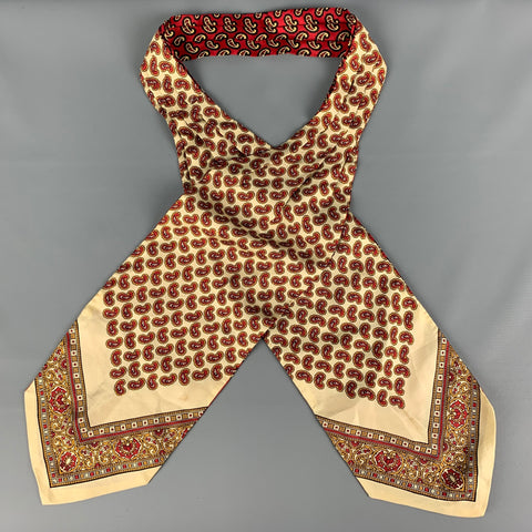 Ascot réversible VINTAGE rouge beige Paisley