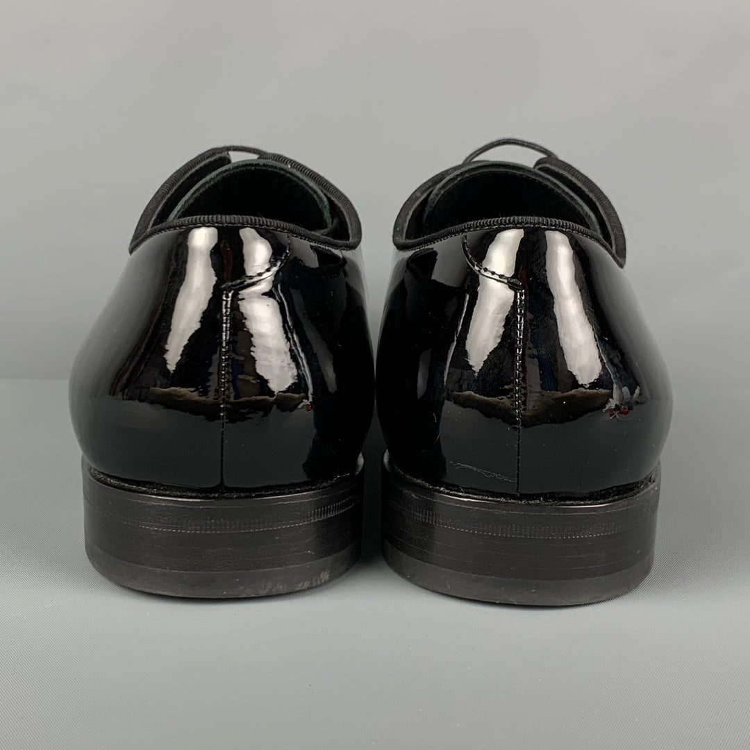 GIORGIO ARMANI Talla 12.5 Zapatos con cordones de charol negro