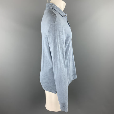 ALEX MILL Size M Powder Blue Cotton Buttoned Long Sleeve Polo