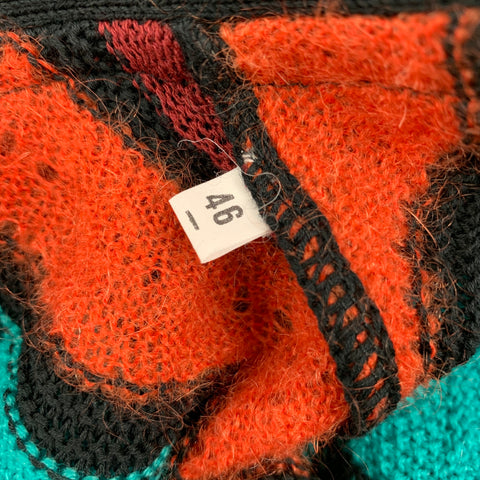 M MISSONI Size 6 Multi-Color Knitted Stripe Wool Blend Coat