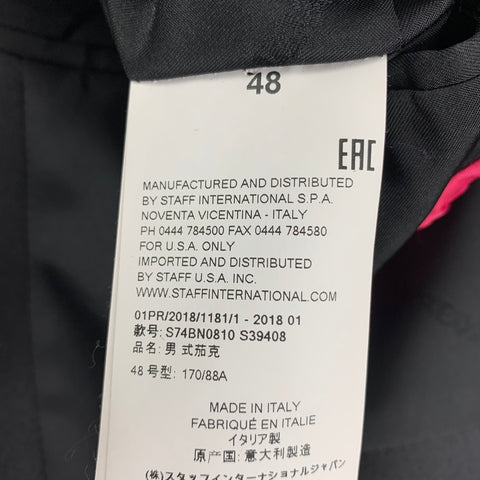 DSQUARED2 Size 38 Black Embroidery Wool Silk Peak Lapel Sport Coat