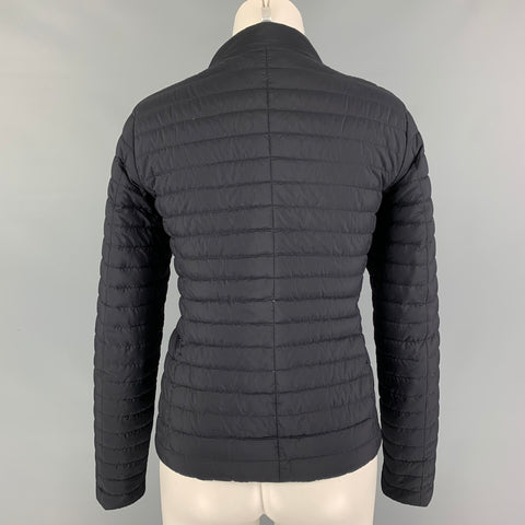 HERNO Size 6 Navy Silver Polyamide Blend Quilted Reversible Jacket