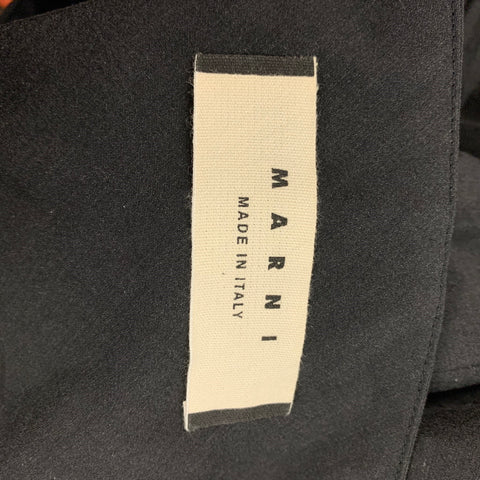 MARNI Size 4 Black Cotton High Waisted Dress Pants