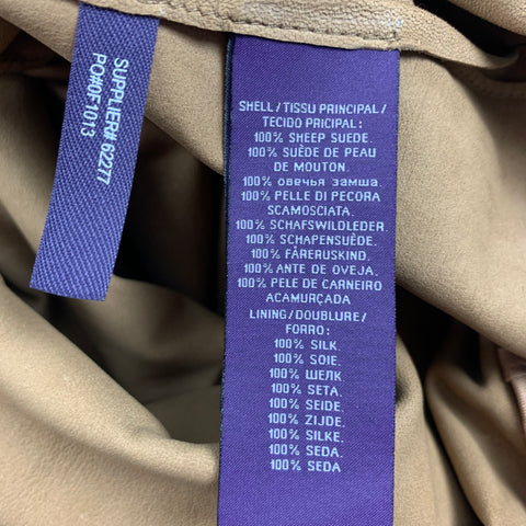 Colección RALPH LAUREN Talla 6 Falda lápiz por debajo de la rodilla de ante color canela