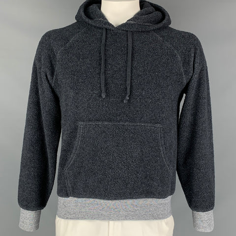 HOME WORK Size L Grey Polyester Hooded Sweatshirt