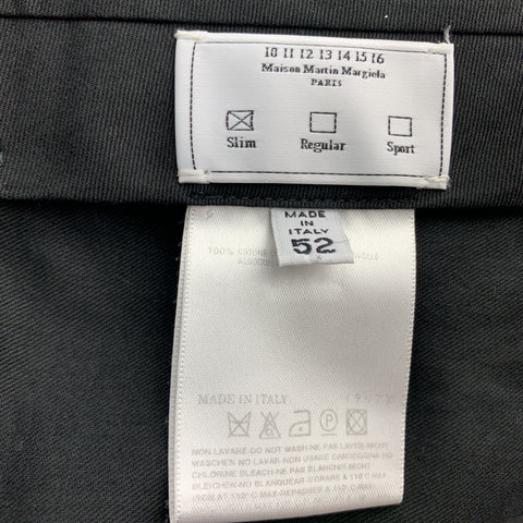 MAISON MARTIN MARGIELA Size 36 Black Cotton White Stripe Dress Pants