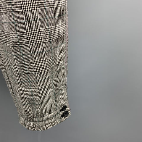 DIESEL Size 34 Black & White Glenplaid Wool Blend Button Fly Dress Pants
