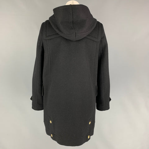 BURBERRY BRIT Size 8 Black Wool Hooded Coat