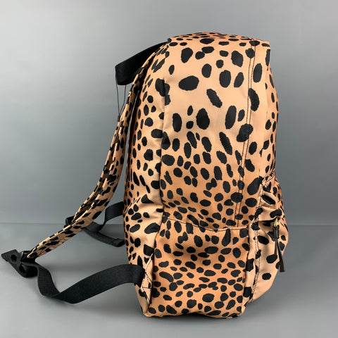 MARC JACOBS Tan Black Animal Print Canvas Backpack