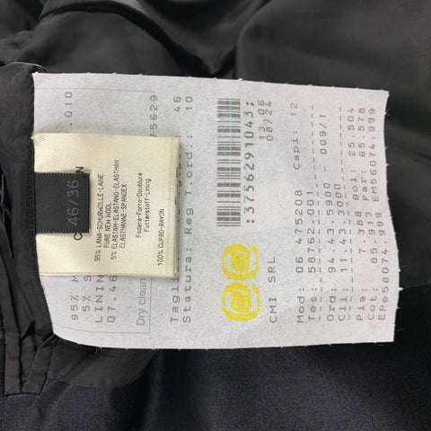 CALVIN KLEIN COLLECTION Size 36 Black Sparkle Wool Peak Lapel Tuxedo