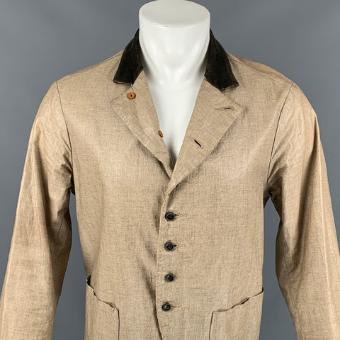 KAPITAL Size L Beige Coated Canvas Coat