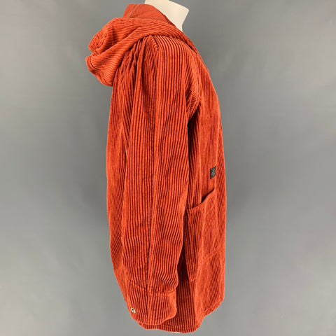 POST O'ALLS x BATTENWEAR Size L Orange Corduroy Cotton Hooded Coat