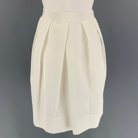 LIDA BADAY Taille 4 Jupe plissée en losange en coton polyamide blanc cassé