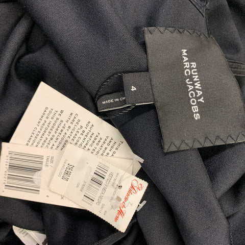 MARC JACOBS Vestido con cinturón liso de poliéster negro talla 4