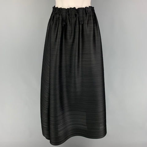 PLEATS PLEASE by ISSEY MIYAKE Talla XL Falda larga plisada de poliéster negra