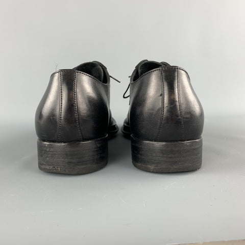 PRADA Size 9 Black Leather Lace Up Derby Dress Shoes