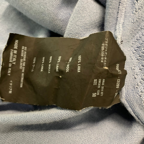 PRADA Size M Blue Knit Wool V-Neck Cardigan