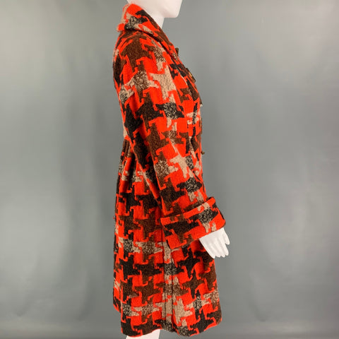 MARC by MARC JACOBS Size XS Orange Brown Wool Blend Tweed A-Line Coat